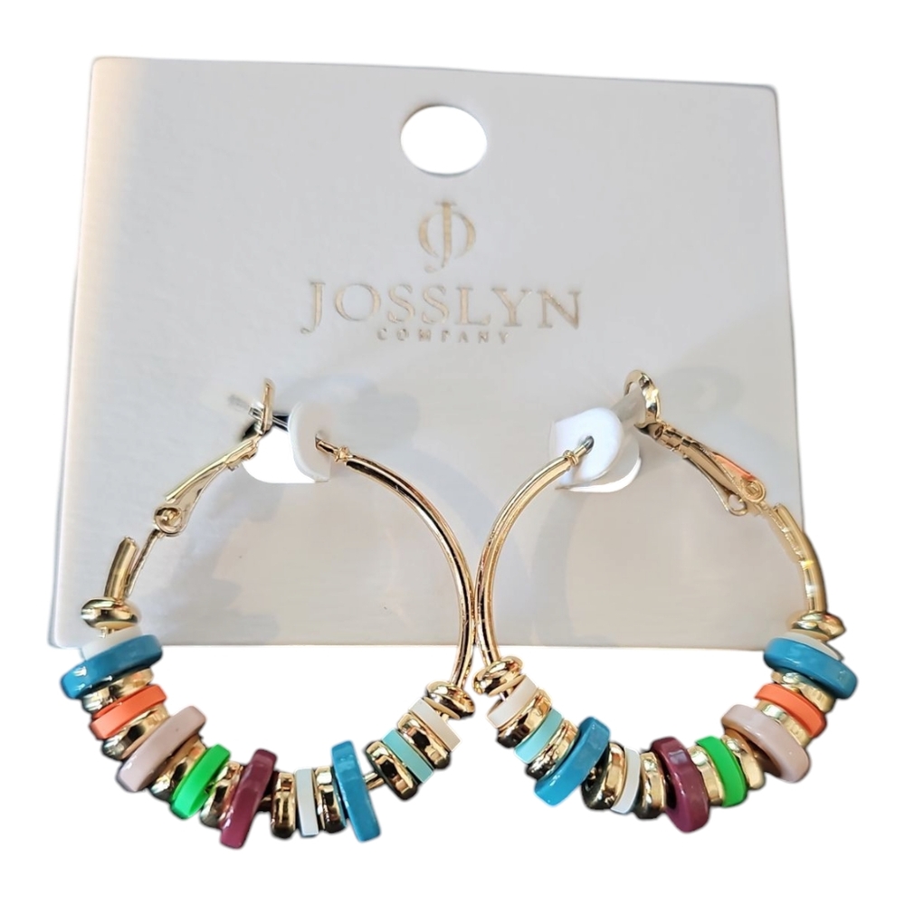 DISC BEADS HOOP EARRINGS